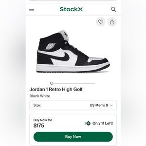 Jordan 1 Retro High Golf Black White